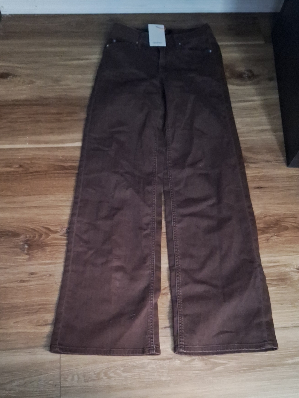 Quince Bella Stretch Wide Leg Jeans Coffee Bean Brown 24x32 NWT - Picture 4 of 5